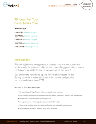 Community ebook
                                                               30 Ideas for your Social Media Plan




   ...