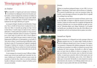 Témoignages de l’Afrique                                             Jouma
Au Darfour
                                                                     J  ’étais un musulman pratiquant lorsque, en juin 1999, j’ai cru en
                                                                        Jésus. A cette époque, j’étais marié, mais ma femme m’a abandon-

T     imo ressemble à n’importe quel autre jeune Soudanais,
      se nourrissant et se déplaçant comme tous les autres, por-
tant même, comme la plupart des musulmans au Darfour, la
                                                                     né à cause de la persécution qui a suivi ma conversion à Jésus. Ma
                                                                     famille a aussi encouragé ma femme à me quitter. Elle m’a répudié
                                                                     et a confisqué tous mes biens.
« jalabiyya » traditionnelle. Mais dans un pays aride et désolé,
                                                                         Mon pasteur a bien tenté de me ramener ma femme, mais en vain.
il offre l’Eau Vive à la population. Il cherche à témoigner aux
                                                                     Je suis resté fidèle au Seigneur en dépit des menaces et de toute cette
habitants de cette région déchirée par la guerre.
                                                                     situation. Certains ont même essayé de m’empêcher de fréquenter des
    Les camps de réfugiés s’étendent sur des kilomètres. Chaque      réunions d’adoration que je ne pouvais atteindre qu’après une mar-
jour, Timo se réveille de bonne heure et prépare de la nour-         che de 7 kilomètres depuis mon village. Finalement, j’ai dû quitter
riture avec Abdo, le camarade qui partage son logis. Suivant         ma famille pour une période de trois mois afin d’être affermi et en-
la foule dense, il marche jusqu’à la station de bus, choisit sa      couragé dans ma foi. Je suis finalement devenu pasteur moi-même.
destination et attend patiemment pendant un long moment.
Il sort quelques précieuses pièces de monnaie en règlement
de sa course jusqu’à la sortie de la ville. Le bus le dépose à
                                                                     Laouali au Nigeria
l’entrée du camp gardé. Des gens entrent et sortent du camp,
fréquemment arrêtés pour un interrogatoire ou une fouille. Si
Timo était un blanc, il aurait beaucoup de difficultés à péné-
trer dans le camp. Et s’il annonçait qu’il apporte le message de
                                                                     J  ’étais musulman et j’ai fréquenté une école coranique à Kano au
                                                                        Nigéria pendant trois ans. J’ai même étudié l’histoire de Jésus à
                                                                     travers les références données par le Coran. De retour à la maison,
l’Évangile à l’intérieur de l’enceinte, il n’aurait alors plus le    j’ai commencé à fréquenter des chrétiens pratiquants. Mon père et
droit de passer. Mais Timo se confond avec la foule et personne      mes frères ont commencé à se méfier et voulaient me renvoyer chez
ne peut voir les Bibles qu’il porte dissimulées dans les plis de     le directeur de l’école coranique. Ma famille m’a offert de l’argent
son ample vêtement.                                                  pour me lancer dans les affaires et même un mariage si je rom-
    Il vient enseigner les croyants du camp. Il effectue le dépla-   pais mes relations avec les croyants, mais j’ai refusé de les écouter.
cement aussi souvent que possible pour rencontrer les nou-           Confus, j’ai pensé que je pourrais même me faire passer pour une
veaux chrétiens qui n’auraient autrement aucun moyen de              sorte d’espion pour les islamistes, mais en fait, c’est le Messie lui-
connaître la Parole de Dieu. Grâce à ce serviteur soudanais,         même que j’ai rencontré. Ma famille m’a alors chassé de la maison.
humble et obéissant, la lumière se répand au Darfour, parmi          Heureusement, des croyants m’ont hébergé pendant toute une an-
ceux qui sont perdus.                                                née jusqu’à ce que je puisse aller dans une école biblique.
                                                                                                                                               17
 
