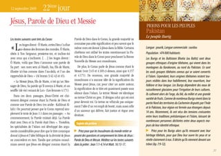 22ème jour
12 septembre 2009


Jésus, Parole de Dieu et Messie                                                                                        PRIONS POuR LES PEuPLES
                                                                                                                       Pakistan
                                                                                                                       Le peuple Burig
Les textes suivants sont tirés du Coran:                   Parole de Dieu dans le Coran, la grande majorité ne

«L       es Anges dirent : Ô Marie, certes Dieu t’a élue   connaisse pas cette signification et peu savent que le
         au-dessus des femmes des mondes. Ô Marie,         même nom est donné à Jésus dans la Bible. Certains          Langue : pourik, Langue commerciale : ourdou
obéis à Ton Seigneur, prosterne-toi, et incline-toi        chrétiens ont utilisé les textes mentionnant la Pa-         Population : 474 000 habitants
avec ceux qui s’inclinent. […] les Anges dirent :          role de Dieu dans le Coran pour proclamer la Bonne          Les Burigs et les Baltistani Bhotia (ou Baltis) sont deux
Ô Marie, voilà que Dieu t’annonce une parole de            Nouvelle du Messie aux musulmans.
                                                                                                                       groupes ethniques d’origine tibétaine, qui vivent dans les
Sa part : son nom sera al-Masih, Isa, fils de Marie,          De plus, le Coran parle de Jésus comme étant le          montagnes du Karakoram, au nord du Pakistan. Ce sont
illustre ici-bas comme dans l’au-delà, et l’un des         Messie (voir 3:45 et 4:169 ci-dessus, ainsi que 4.157       les seuls groupes tibétains connus qui se soient convertis
rapprochés de Dieu » (Al Imran 3:42-43 et 45).             et 4.171). De nouveau, une grande majorité de               à l’islam. Cependant, leurs origines tibétaines restent tou-
   « Le Messie Jésus, fils de Marie, n’est qu’un Mes-      musulmans n’a aucune idée de la signification du            jours visibles dans leur habillement, leur nourriture, leur
sager de Dieu, Sa parole qu’Il envoya à Marie, et un       Messie pour Jésus, car, pour citer un autre auteur,         folklore et leur langue. Les Burigs dépendent des eaux de
souffle (de vie) venant de Lui» (Les femmes 4.171).        la signification de ce titre est quasiment passée sous      ruissellement glaciaires pour l’irrigation de leurs cultures.
                                                           silence dans l’islam. Le terme Messie est identique         Ils cultivent alors de l’orge, du blé, du millet et une grande
   Dans ces deux passages, Jésus-Christ est clai-          au terme Christ en grec. Il désigne celui qui est oint
rement désigné comme étant la Parole de Dieu et                                                                        variété de fruits. Comme de nombreux Burigs vivent dans la
                                                           pour devenir roi. Ce terme ne véhicule pas unique-          partie Nord des territoires du Cachemire disputés par l’Inde
comme une Parole de Dieu (en arabe : Kalilmat Al-          ment l’idée d’un roi empli de bonté, mais aussi celle
lah). On pourrait penser que le Coran reprend sim-                                                                     et le Pakistan, leur région est fermée aux étrangers depuis
                                                           d’un sauveur qui délivre, fait justice et règne avec        14 ans. Récemment, ils ont vécu des tensions croissantes
plement le texte de Jean 1:1 dans ces passages : « Au      droiture.
commencement, la Parole existait déjà. La Parole                                                                       entre leurs traditions préislamiques et l’islam, laissant de
était avec Dieu et la Parole était Dieu ». Toutefois,                                                                  nombreuses personnes déchirées entre deux aspects ma-
                                                             Sujets de prière                                          jeurs de leur identité ethnique.
les spécialistes de l’islam ont développé des argu-
ments considérables pour dire que le titre coranique          Priez pour que les musulmans du monde entier se                Priez pour les Burigs alors qu’ils renouent avec leur
donné à Jésus et l’idée biblique de la divinité de Jésus   posent des questions et comprennent les titres de Jésus :   héritage tibétain, pour que Dieu leur ouvre les yeux et se
ne concordent en rien. Tandis que certains musul-          Parole de Dieu et Messie. Méditez sur les textes suivants   révèle clairement à eux. Il désire qu’ils viennent devant son
mans savent que Jésus est désigné comme étant la           dans la prière : Jean 1:1-4,14 et Matt. 16:13-17.           trône (Ap. 7:9-12).
                                                                                                                                                                                        31
 