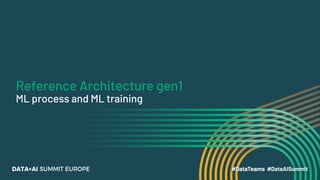 Reference Architecture gen1
ML process and ML training
 