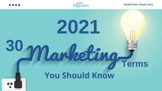30
Terms
You Should Know
2021
MARKETING TERMS 2021
 