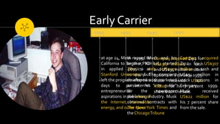 Elon musk and his innovative work in spacex and tesla inc. | PPSX