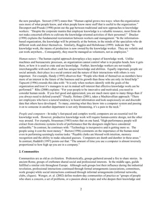 On the Human Dimension of Knowledge Management | PDF