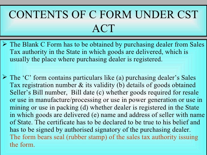 presentation on c form c form