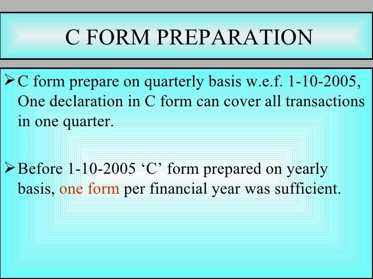 presentation on c form c form
