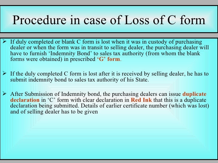 presentation on c form c form