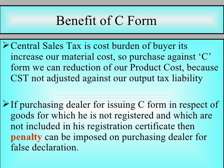 presentation on c form what is c form