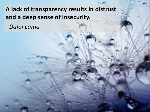 A lack of transparency results