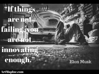 “If things
are not
failing, you
are not
innovating
enough.” Elon Musk
ArtMapInc.com
 