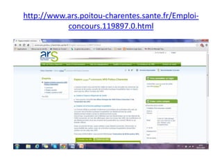 http://www.ars.poitou-charentes.sante.fr/Emploiconcours.119897.0.html

 