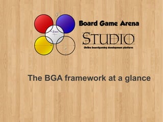 The BGA framework at a glance
 