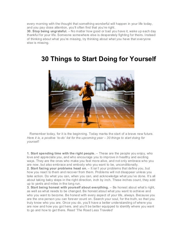 30 things to stop doing to yourself 30 things to start doing for yo 