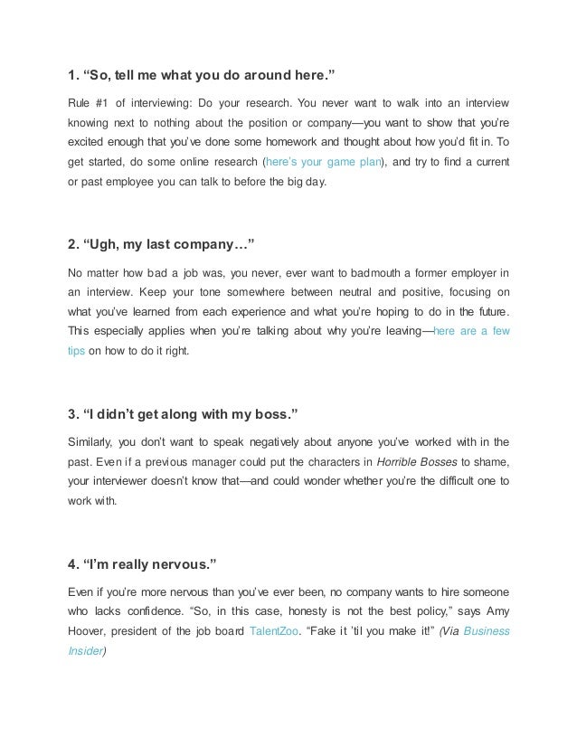 what should you do during a job interview