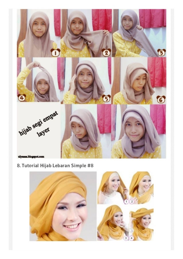 Tutorial Memakai Hijab Segiempat 2 Warna Untuk Lebaran