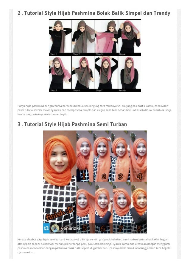 Tutorial Hijab Pashmina Untuk Sehari Hari