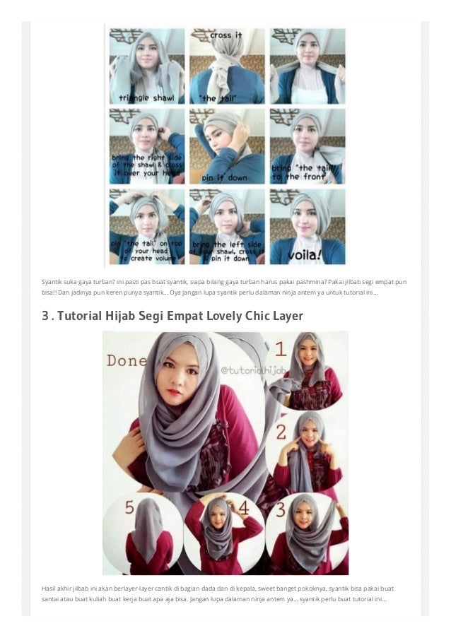 Tutorial Hijab Terbaru Segi Empat