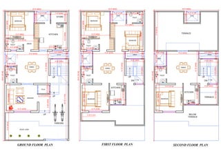 STORE
KITCHEN
UP
UP
FIRST FLOOR PLAN
DN DN
TERRACE
SECOND FLOOR PLAN
BELOW
TERRACE
UP
KITCHEN
GROUND FLOOR PLAN
BEDROOM
TOILET
TOILET
TOILET
TOILET
O.T.S
O.T.S
OPEN O.T.S O.T.S
O.T.S
TOILET
OPEN
UP UP
BEDROOM
TOILET
DRESS
DINING
DINING
BEDROOMBEDROOM
KITCHEN
DRAWING
PUJA
BEDROOM
OPEN
DINING
OPEN
FRONT LAWN
TERRACE
29'-6" [8992]
59'-6"[18136]
29'-6" [8992]
59'-6"[18136]
29'-6" [8992]
59'-6"[18136]
7'-11
2" [2170]
17'-9"[5410]
7'-11
2" [2170]
5'-0"[1524]
3'-3"[991]
8'-6" [2591]
8'-21
2" [2502]
11'-0"[3351]
14'-6" [4420]
14'-71
2"[4456]
5'-0" [1524]
7'-6"[2286]
12'-3" [3734]
12'-0"[3658]
7'-2" [2184]
9'-0"[2743]
8'-21
2" [2502]
7'-11
2" [2170]
5'-0"[1524]
7'-6" [2286]
5'-0"[1524]12'-0"[3658]
13'-0" [3961]
9'-0"[2743]
6'-9"[2055]
5'-41
2" [1638]
5'-0"[1524]
8'-0" [2438]
12'-0"[3658]
3'-3"[991]
8'-21
4" [2498]
11'-0"[3351]
8'-21
2" [2502]
6'-9"[2055]
5'-0" [1524]
5'-0" [1524]
7'-6"[2286]
12'-0"[3658]
12'-3" [3736]
7'-2" [2183]
9'-0"[2743]
3'-71
2" [1107]
14'-6" [4420]
14'-71
2"[4456]
6'-9"[2055]
5'-41
2" [1638]
7'-6"[2286]
5'-0" [1524]
8'-21
2" [2502]
36'-71
2"[11163]
PARKING
12'-0"[3658]
14'-3" [4345]
8'-41
2"[2553]
5'-2" [1573]
4'-0"[1219]
14'-6" [4420]
14'-71
2"[4456]
12'-0"[3658]
13'-0" [3961]
5'-0"[1524]
7'-6" [2286]
5'-0"[1524]
13'-0" [3964]
12'-0"[3658]12'-6"[3812]
13'-0" [3964]
5'-0"[1524]
8'-0" [2438]
15'-0" [4574]
3'-3"[991]
8'-2" [2487]
 