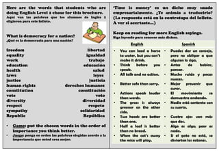 Here are the words that students who are
doing English Level 2 chose for this brochure.
Aquí van las palabras que los alum...