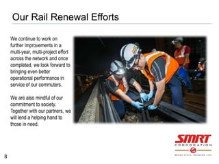 Our Rail Renewal Efforts
8
We continue to work on
further improvements in a
multi-year, multi-project effort
across the ne...