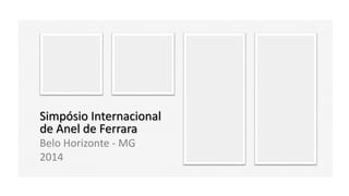Simpósio Internacional
de Anel de Ferrara
Belo Horizonte - MG
2014
 