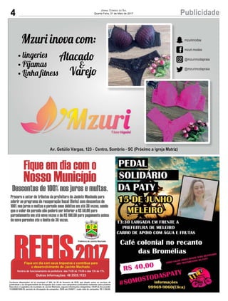 4 PublicidadeJornal Correio do Sul
Quarta-Feira, 31 de Maio de 2017
 
