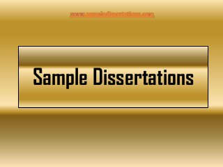 Sample Dissertations
 