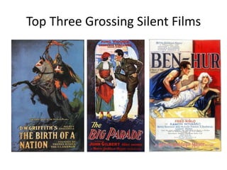 Top Three Grossing Silent Films
 