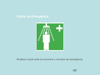 107
Duche de Emergência
Sinaliza o local onde se encontra o chuveiro de emergência
 