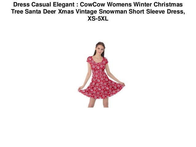 Dress Casual Elegant Cowcow Womens Winter Christmas Tree Santa Deer