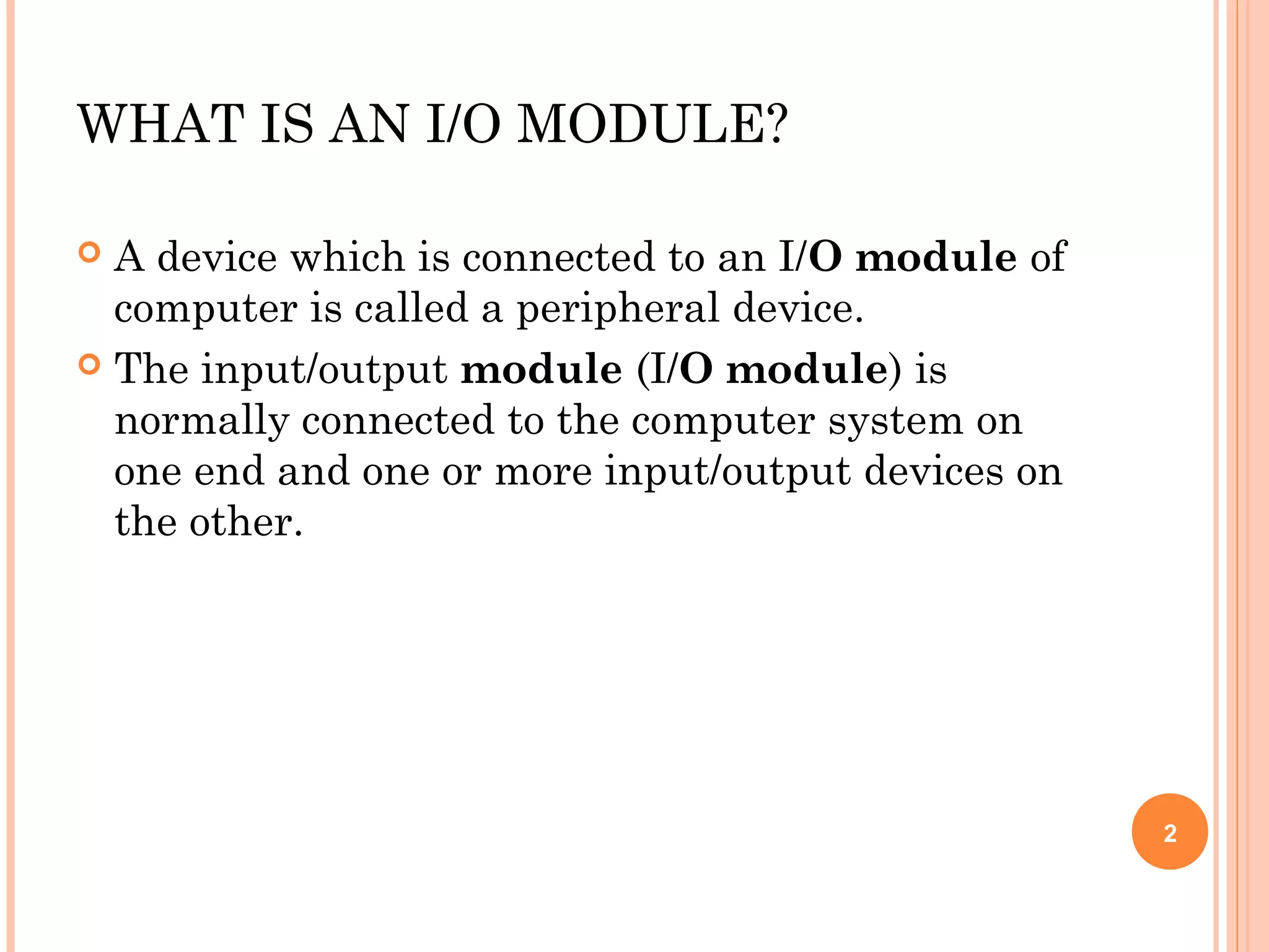 Major Function of i/o module | PPT