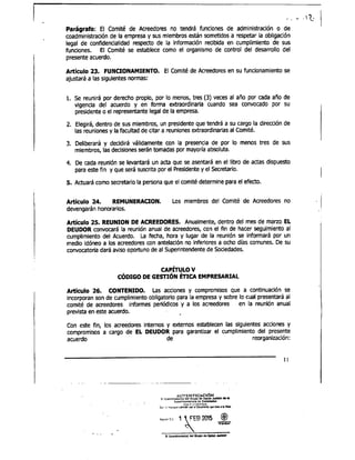 Tahami Restructuring Agreement