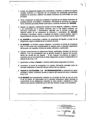 Tahami Restructuring Agreement