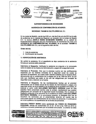 Tahami Restructuring Agreement