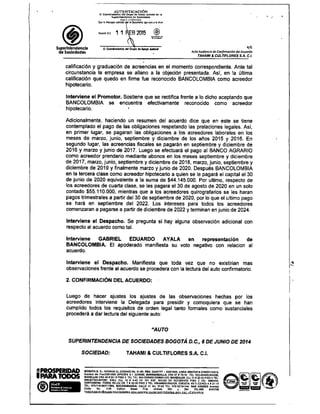 Tahami Restructuring Agreement