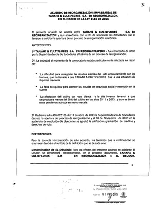 Tahami Restructuring Agreement
