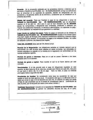 Tahami Restructuring Agreement