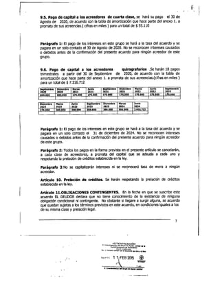 Tahami Restructuring Agreement