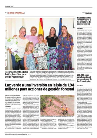 SEPTIEMBRE 2023
Boletín Informativo de Nueva Canarias nº 31 22
https://lectura.kiosk
 