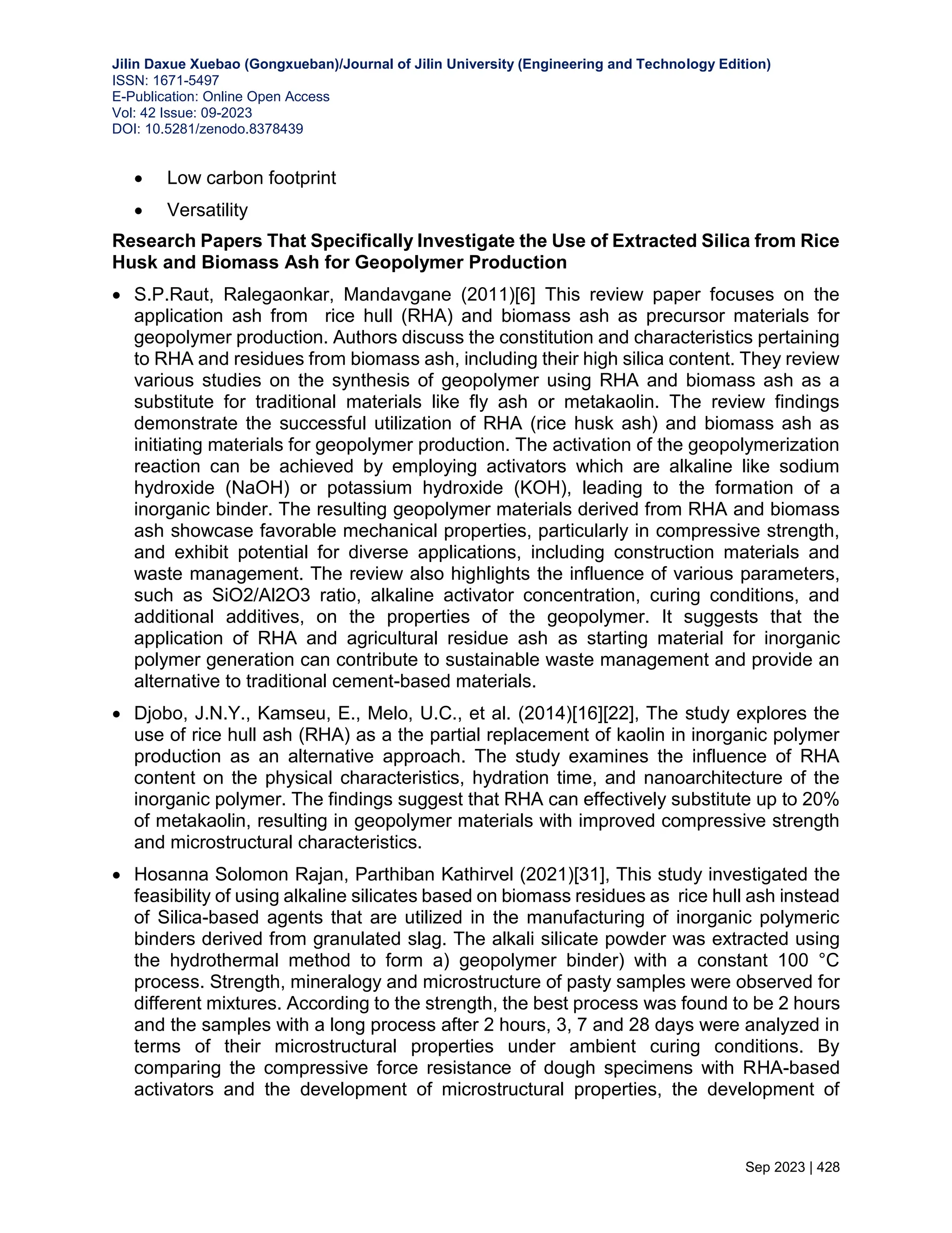 Rajan Sample COMPREHENSIVE STUDY ON THE SYNTHESIS OF BIOSILICA FROM AGRICULTURAL ...