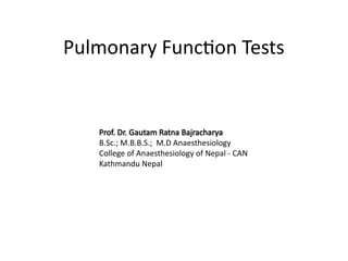 31. Pulmonary Function Tests.pptx in copd and other lungs disease | PPTX