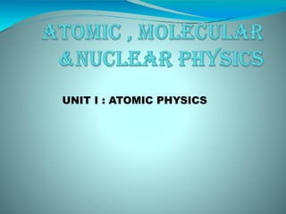 Comprehensive Overview of Atomic Physics and Vector Atom Model | PPTX