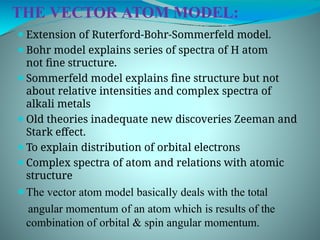 Comprehensive Overview of Atomic Physics and Vector Atom Model | PPTX