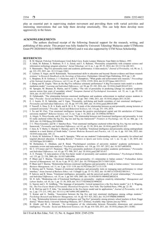 Emotional intelligence and personality traits in high school students ...