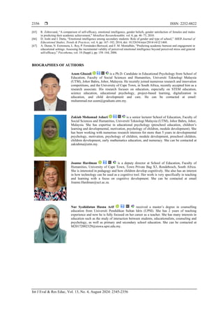 Emotional intelligence and personality traits in high school students ...