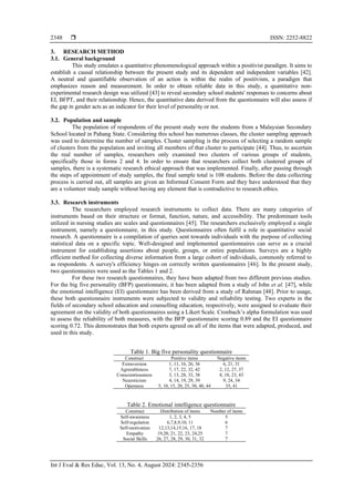 Emotional intelligence and personality traits in high school students ...