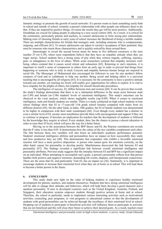 Emotional intelligence and personality traits in high school students ...