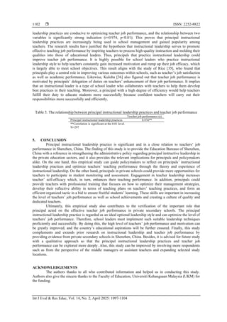 Principal instructional leadership practice and its relationship with ...
