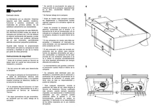 Español
Estimado cliente:
Le felicitamos por su elección. Estamos
seguros que este aparato, moderno,
funcional y práctico, construido con
materiales de primera calidad, ha de
satisfacer plenamente sus necesidades.
Lea todas las secciones de este MANUAL
DE INSTRUCCIONES antes de utilizar la
campana por primera vez, a fin de obtener
el máximo rendimiento del aparato y evitar
aquellas averías que pudieran derivarse
de un uso incorrecto, permitiéndole
además solucionar pequeños problemas.
Guarde este manual, le proporcionará
información útil sobre su campana en todo
momento y facilitará el uso de la misma
por parte de otras personas.
Instrucciones de seguridad
---------------------------------------------------
* Antes de la primera puesta en Servicio se
deben tener en cuenta las instrucciones de
instalación y conexión.
* No tire nunca del cable para desenchufar
la campana.
* No ponga la campana en funcionamiento si
el cable de alimentación eléctrica está
deteriorado o presenta cortes, o si el aparato
muestra síntomas de deterioros visibles en
la zona de los mandos.
* Si la campana deja de funcionar o lo hace
de modo anormal, desconéctela de la red y
comuníquelo al Servicio de Asistencia
Técnica.
* No dejar quemadores de gas encendidos,
sin recipiente que los cubra, debajo de la
campana.
* No permitir la acumulación de grasa en
ninguna parte de la campana, especialmente
en el filtro. OCASIONA RIESGO DE
INCENDIO.
* No flamear debajo de la campana.
* Antes de instalar esta campana consulte
los Reglamentos y Disposiciones locales
vigentes respecto a la normativa vigente de
aire y humos.
* Antes de conectar la campana a la red
eléctrica, compruebe que la tensión y la
frecuencia de la red se corresponden con la
indicada en la etiqueta de características de
la campana, situada en la parte interior de la
misma.
* En las campanas con clavija, esta debe ser
accesible, o insatalarse un interruptor de
corte omnipolar, con una separación mínima
entre contactos de 3 mm.
* El aire evacuado no debe ser enviado por
conductos que se utilicen para evacuar
humos de aparatos alimentados por gas u
otro combustible. La habitación ha de estar
provista de una ventilación adecuada si se
va a utilizar la campana simultáneamente
con otros aparatos alimentados por energía
diferente de la eléctrica.
* Le recomendamos usar guantes y extremar
la precaución cuando limpie el interior de la
campana.
* Su campana está destinada para uso
doméstico y únicamente para la extracción y
purificación de los gases provenientes de la
preparación de alimentos. El empleo para
otros usos es bajo su responsabilidad y
puede ser peligroso.
* Para cualquier reparación, incluida la
sustitución del cable de red, debe dirigirse al
Servicio de Asistencia Técnica cualificado
más cercano, usando siempre repuestos
originales. Las reparaciones o modificaciones
realizadas por otro personal pueden
ocasionar daños al aparato o un mal
funcionamiento, poniendo en peligro su
seguridad. El fabricante no se responsabiliza
de los daños originados por el uso indebido
del aparato.
4
5
F
I
E
 