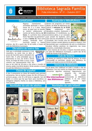 Biblioteca Sagrada Familia
Folla Informativa - Nº 31 – Outubro 2017
 