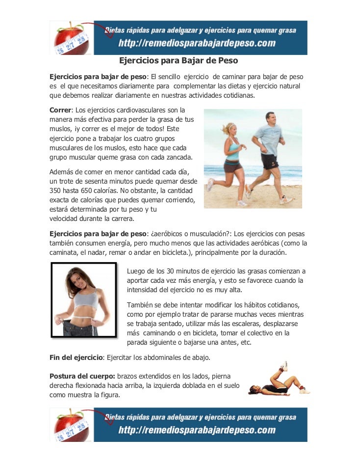 Ejercicios para bajar de peso correr